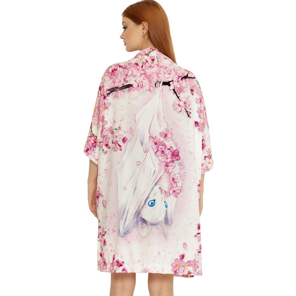BlackMilk x Lora Zombie Pearl in Sakura Robe Pink Floral Kimono Size Large L NWT